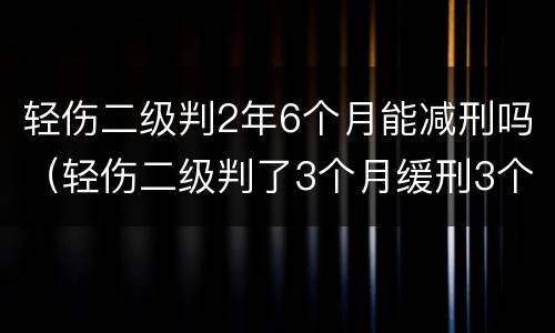 轻伤二级判2年6个月能减刑吗（轻伤二级判了3个月缓刑3个月）