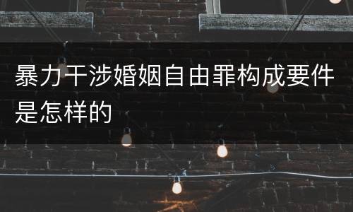 暴力干涉婚姻自由罪构成要件是怎样的
