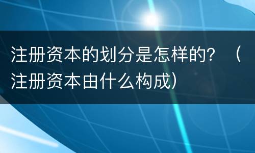 注册资本的划分是怎样的？（注册资本由什么构成）