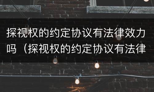 探视权的约定协议有法律效力吗（探视权的约定协议有法律效力吗为什么）