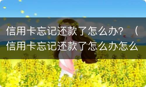 信用卡忘记还款了怎么办？（信用卡忘记还款了怎么办怎么查有没有逾期）