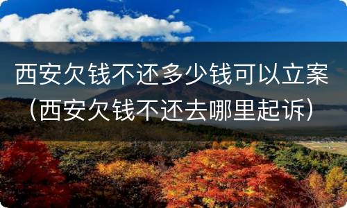 西安欠钱不还多少钱可以立案（西安欠钱不还去哪里起诉）