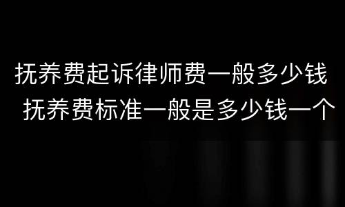 抚养费起诉律师费一般多少钱 抚养费标准一般是多少钱一个月