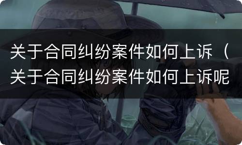 关于合同纠纷案件如何上诉（关于合同纠纷案件如何上诉呢）