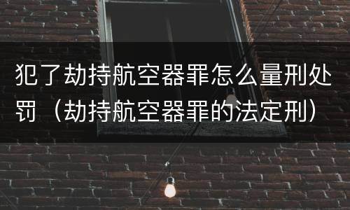 犯了劫持航空器罪怎么量刑处罚（劫持航空器罪的法定刑）
