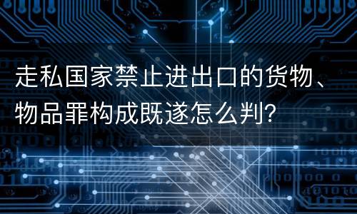 走私国家禁止进出口的货物、物品罪构成既遂怎么判？