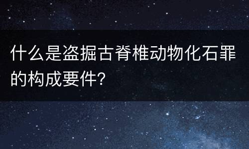 什么是盗掘古脊椎动物化石罪的构成要件？