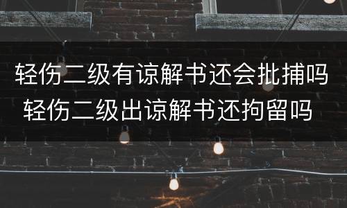 轻伤二级有谅解书还会批捕吗 轻伤二级出谅解书还拘留吗