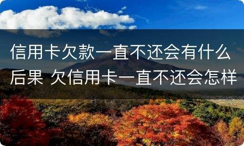 信用卡欠款一直不还会有什么后果 欠信用卡一直不还会怎样