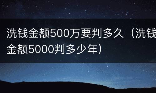 洗钱金额500万要判多久（洗钱金额5000判多少年）