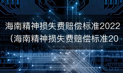 海南精神损失费赔偿标准2022（海南精神损失费赔偿标准2021）