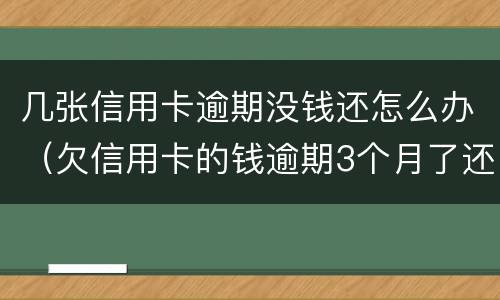 几张信用卡逾期没钱还怎么办（欠信用卡的钱逾期3个月了还不上怎么办）