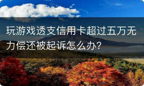 玩游戏透支信用卡超过五万无力偿还被起诉怎么办？