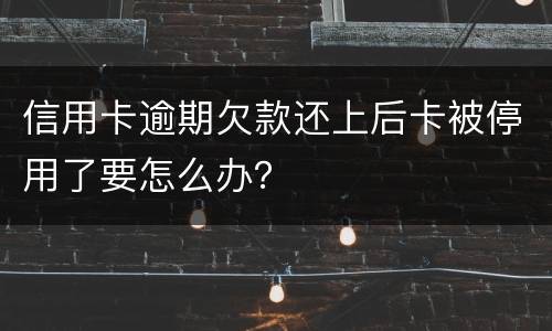 信用卡逾期欠款还上后卡被停用了要怎么办？