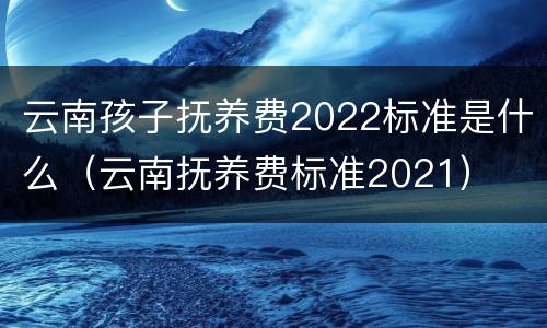 云南孩子抚养费2022标准是什么（云南抚养费标准2021）