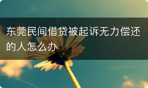 东莞民间借贷被起诉无力偿还的人怎么办
