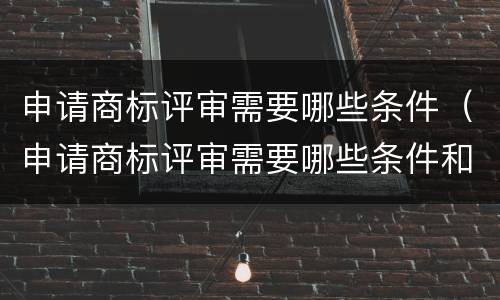 申请商标评审需要哪些条件（申请商标评审需要哪些条件和手续）