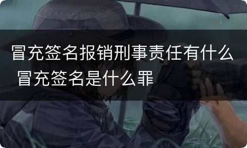 冒充签名报销刑事责任有什么 冒充签名是什么罪