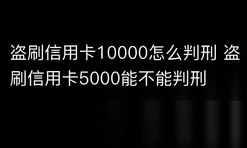 盗刷信用卡10000怎么判刑 盗刷信用卡5000能不能判刑