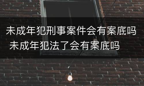 未成年犯刑事案件会有案底吗 未成年犯法了会有案底吗