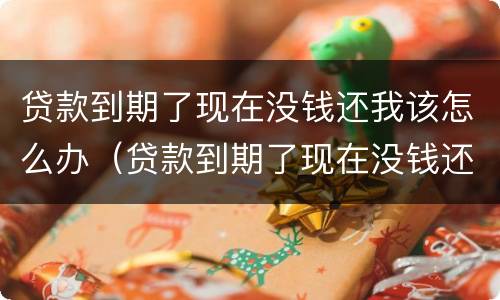 贷款到期了现在没钱还我该怎么办（贷款到期了现在没钱还我该怎么办的感受）