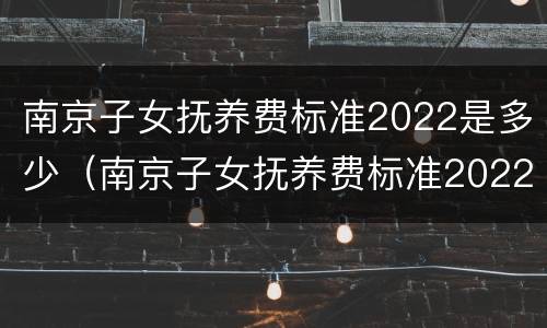 南京子女抚养费标准2022是多少（南京子女抚养费标准2022是多少钱）