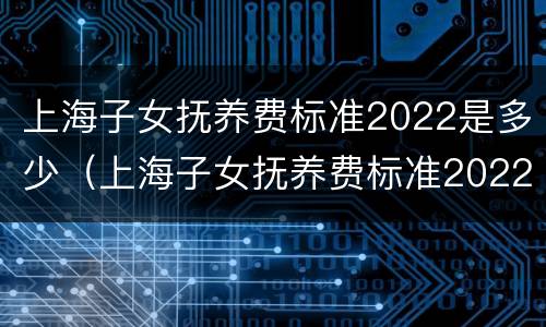 上海子女抚养费标准2022是多少（上海子女抚养费标准2022是多少钱一个月）
