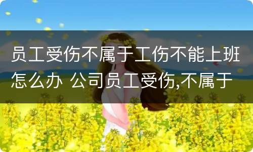 员工受伤不属于工伤不能上班怎么办 公司员工受伤,不属于工伤,工资怎么发