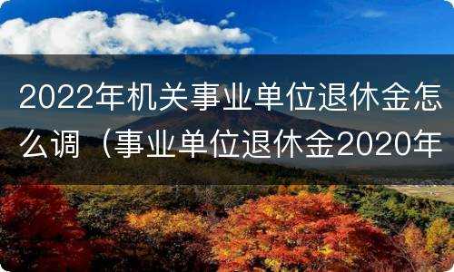 2022年机关事业单位退休金怎么调（事业单位退休金2020年是怎么调的）