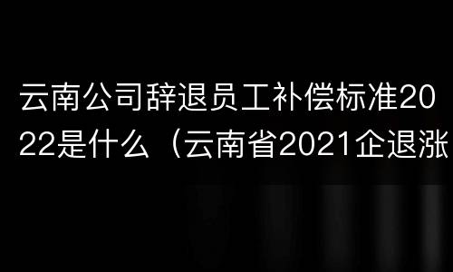 云南公司辞退员工补偿标准2022是什么（云南省2021企退涨工资标准）