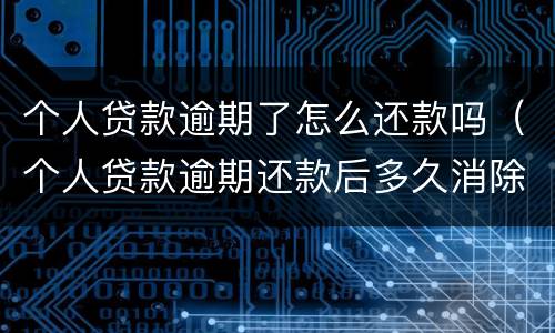 个人贷款逾期了怎么还款吗（个人贷款逾期还款后多久消除）