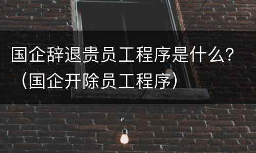 国企辞退贵员工程序是什么？（国企开除员工程序）