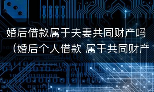 婚后借款属于夫妻共同财产吗（婚后个人借款 属于共同财产吗）