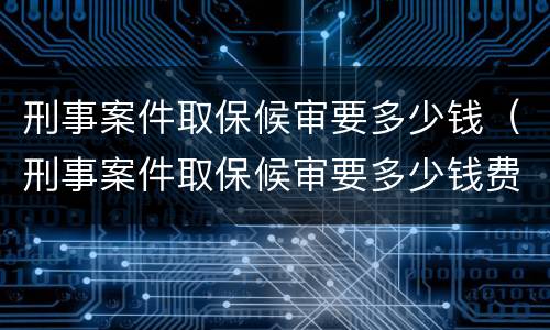 刑事案件取保候审要多少钱（刑事案件取保候审要多少钱费用）