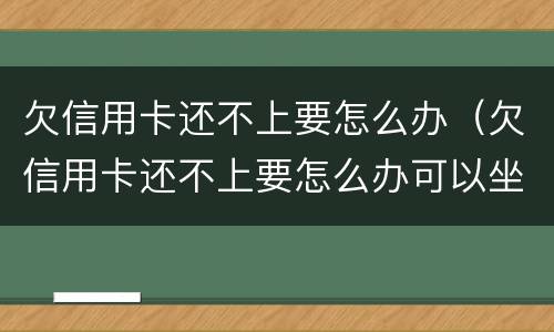 欠信用卡还不上要怎么办（欠信用卡还不上要怎么办可以坐高铁吗）
