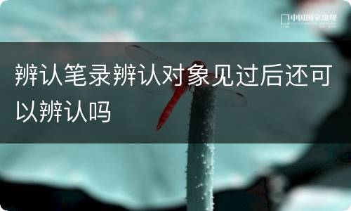 辨认笔录辨认对象见过后还可以辨认吗