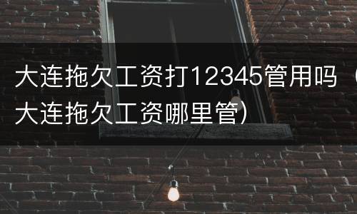 大连拖欠工资打12345管用吗（大连拖欠工资哪里管）