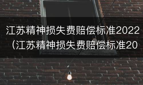 江苏精神损失费赔偿标准2022（江苏精神损失费赔偿标准2020）