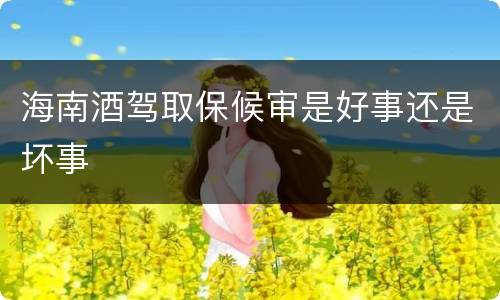 海南酒驾取保候审是好事还是坏事