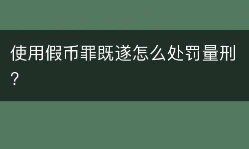 使用假币罪既遂怎么处罚量刑?