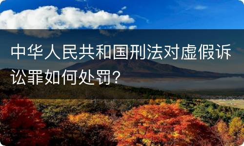 中华人民共和国刑法对虚假诉讼罪如何处罚？