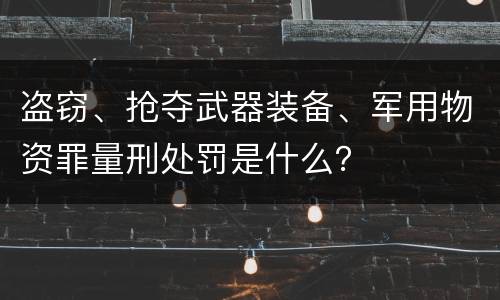 盗窃、抢夺武器装备、军用物资罪量刑处罚是什么？