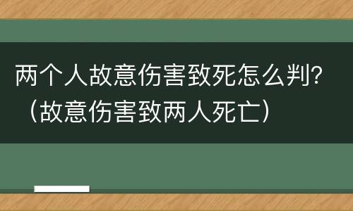 两个人故意伤害致死怎么判？（故意伤害致两人死亡）