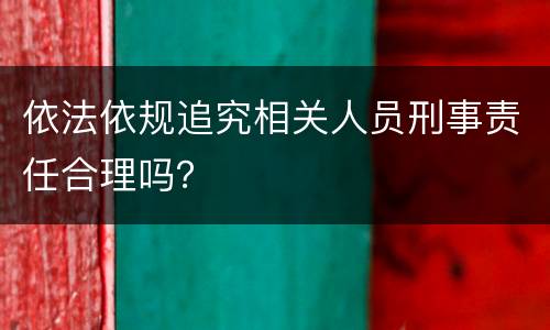 依法依规追究相关人员刑事责任合理吗？