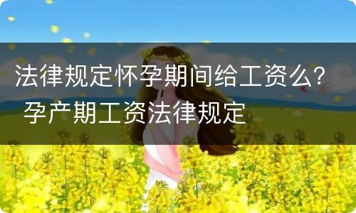 法律规定怀孕期间给工资么？ 孕产期工资法律规定
