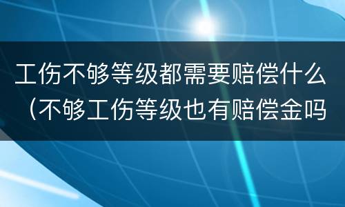 工伤不够等级都需要赔偿什么（不够工伤等级也有赔偿金吗）