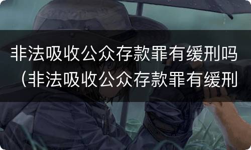 非法吸收公众存款罪有缓刑吗（非法吸收公众存款罪有缓刑吗）