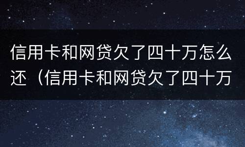 信用卡和网贷欠了四十万怎么还（信用卡和网贷欠了四十万怎么还不了）