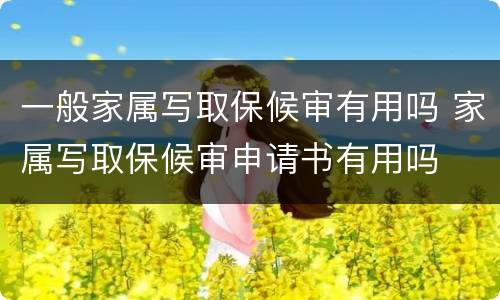 一般家属写取保候审有用吗 家属写取保候审申请书有用吗