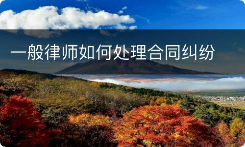 一般律师如何处理合同纠纷